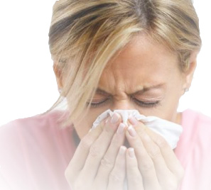 Australian hay fever sufferer blow her nose